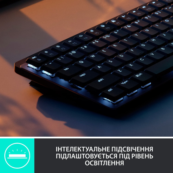 КЛАВІАТУРА LOGITECH MX MECHANICAL MINI CLICKY WIRELESS ILLUMINATED GRAPHITE (920-010782) ENG/UA 3