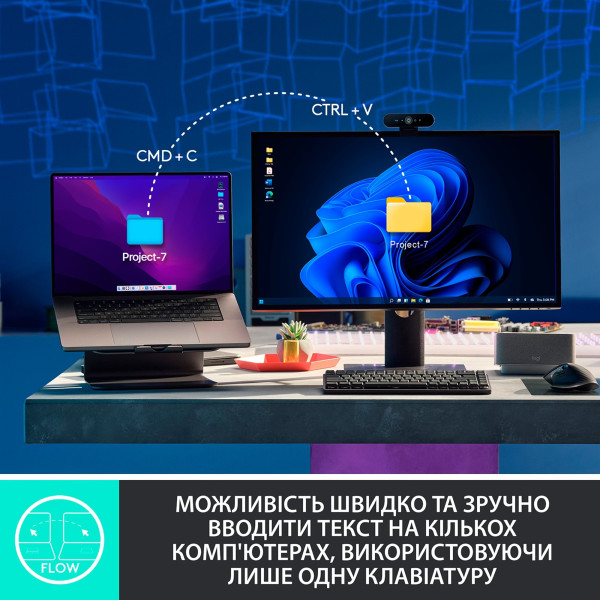 КЛАВІАТУРА LOGITECH MX MECHANICAL MINI CLICKY WIRELESS ILLUMINATED GRAPHITE (920-010782) ENG/UA 8