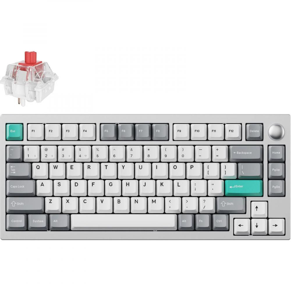 КЛАВІАТУРА LEMOKEY P1P-X1-UA RGB SPACE SILVER SWITCH KEYCHRON SUPER RED (EN/UKR) 0