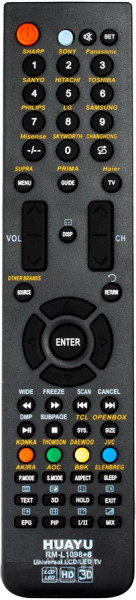 ПУЛЬТ ДЛЯ ТЕЛЕВІЗОРА HUAYU RM-L1098 + 8 BLACK GRAY 0