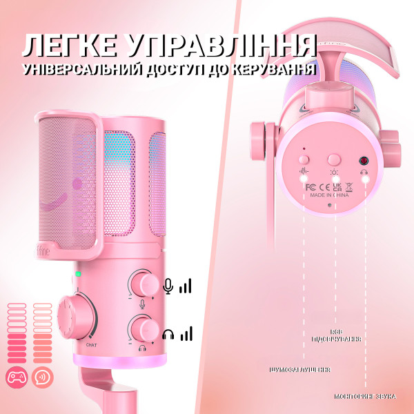 МІКРОФОН FIFINE AM6 PINK 5