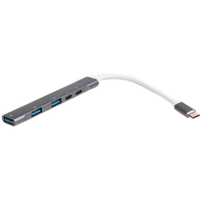 USB-хаб Maxxter HU3C-4P1PD-01 Gray