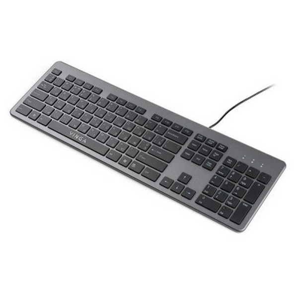 

Клавіатура USB класична Vinga KB735 Black-Gray, KB735 Black-Gray