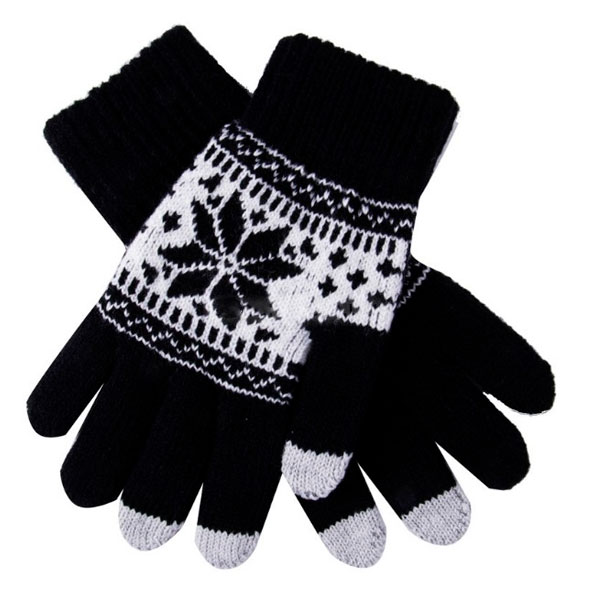 

Рукавички для сенсорних екранів Touch Gloves with ornament Black/White, Touch Gloves with ornament