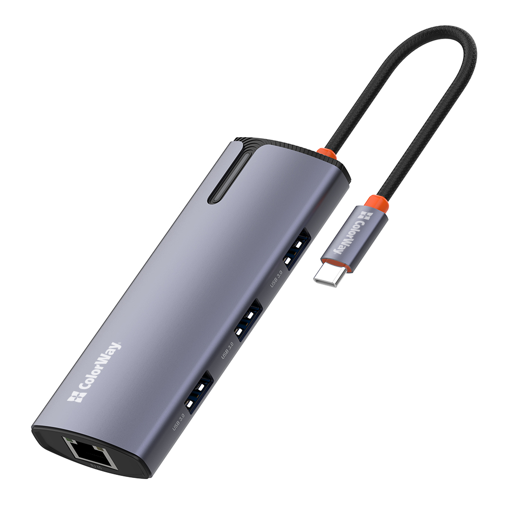 USB-хаб ColorWay (CW-HUB03) 6-in-1 Type-C PD 100W Gray
