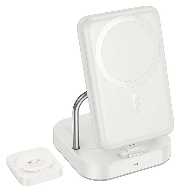 Бездротовий зарядний пристрій Hoco CQ16 Astute 4in1 + Power Bank PD20W Milky White 10000 mAh