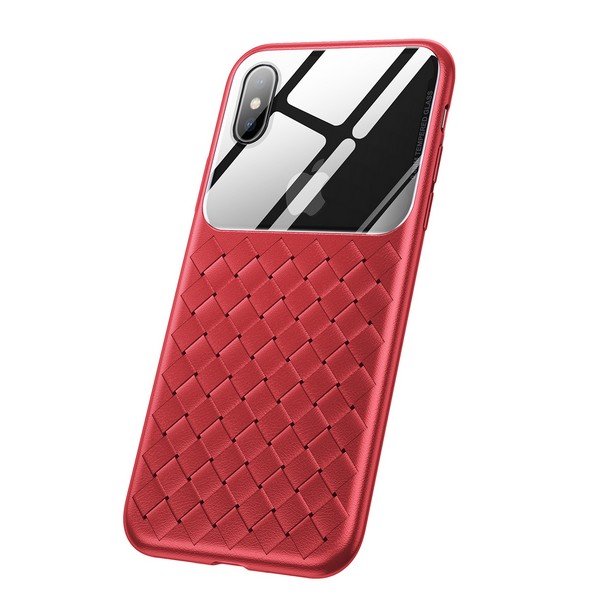 

Накладка для iPhone X/iPhone XS силікон Baseus Glass & Weaving Red, iPhone XS Glass & Weaving Red