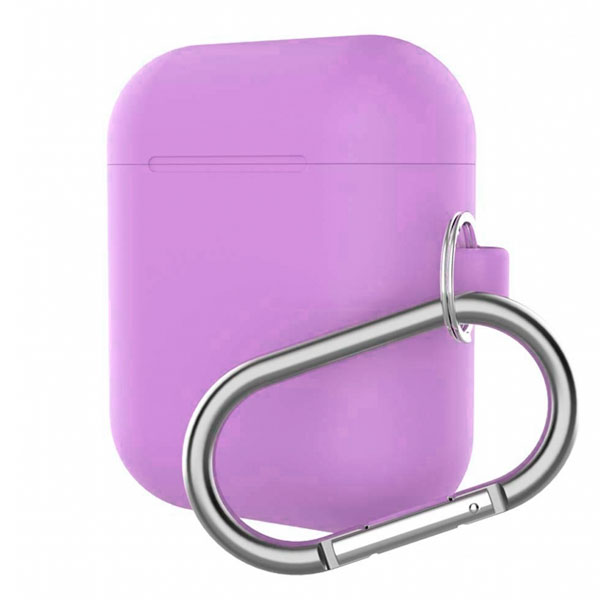 

Чохол для Apple AirPods (air pods) Silicon case with hook Lavender Purple, Silicon case with hook
