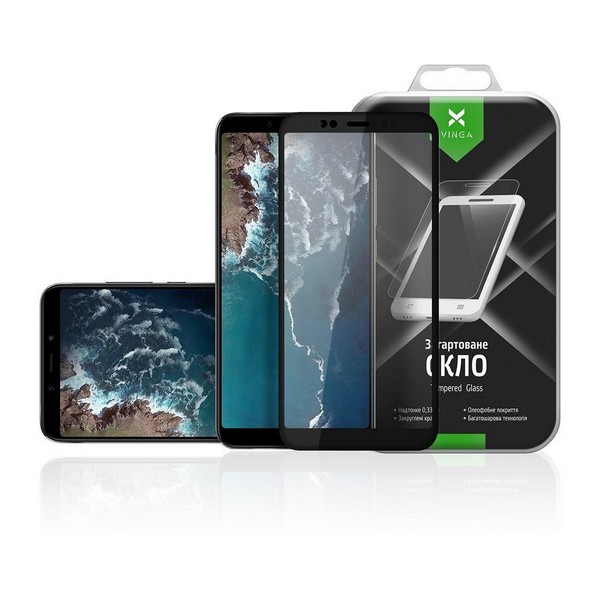 

Захисне скло Xiaomi MI A2 прозоре (чорне) Vinga, Защитное стекло для Xiaomi Redmi Mi A2 Black (VTPGS-MI6X)