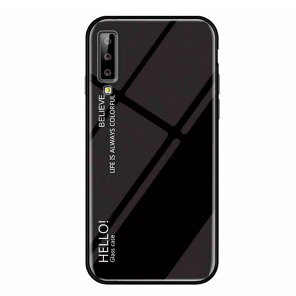 

Накладка для Samsung Galaxy A750 A7 (2018) TPU+Glass Gradient HELLO Чорний, Gradient TPU+Glass for Samsung Galaxy A750 A7 (2018)