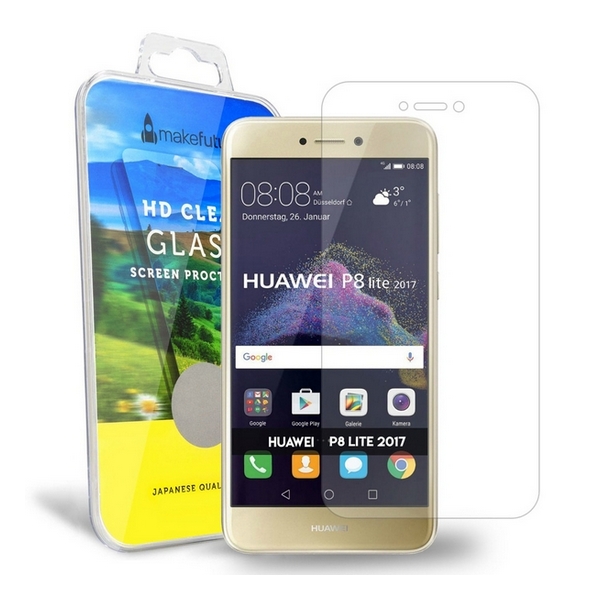 

Захисне скло Huawei P8 Lite 2017 прозоре MakeFuture, Защитное стекло Huawei P8 Lite 2017