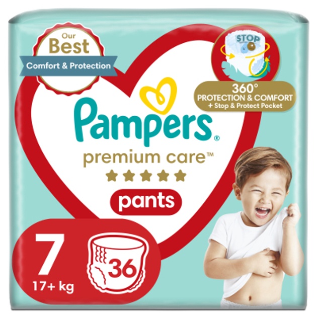 Підгузки Pampers Premium Care Pants Трусики Розмір 7 (17+ кг) 36 шт (8700216339001)