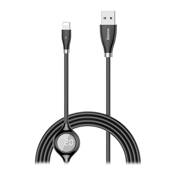 

Кабель USB (папа) = Apple Lightning 1 м Baseus Big Eye Digital display Black, CALEYE-01