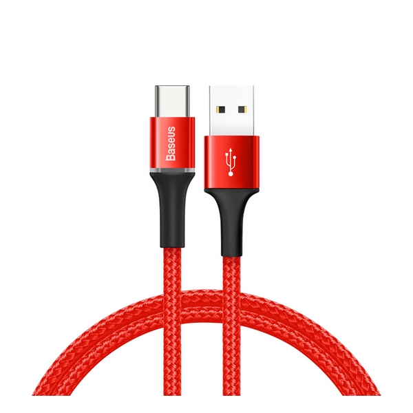 

Кабель USB (папа) = USB type C (папа) 0.5 м Baseus halo 3A Red, CATGH-A01