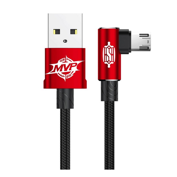 

Кабель USB (папа) = microUSB (папа) 1 м Baseus MVP Elbow Type 2A Red, CAMMVP-A01