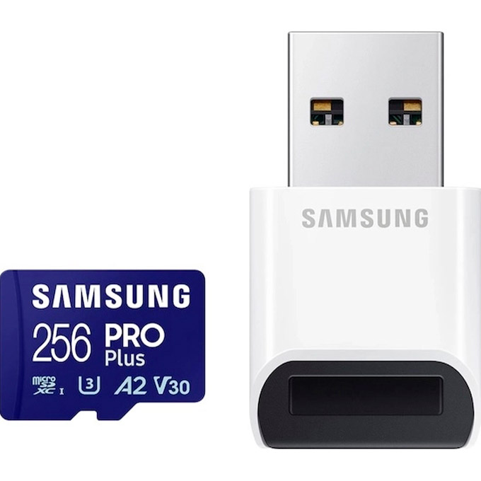 Карта памяті Samsung MICRO SDXC PRO + 256GB W/READER Blue (MB-MD256SB/WW)