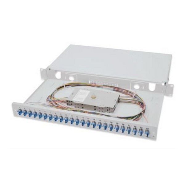 Оптична панель DIGITUS 19 1U, 24xLC duplex, incl, Splice Cass, OS2 Color Pigtails, Adapter