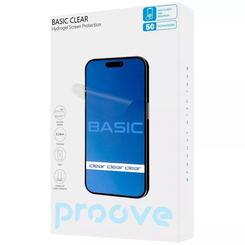 Захисна плівка Proove Hydrogel Screen Protection BASIC Clear