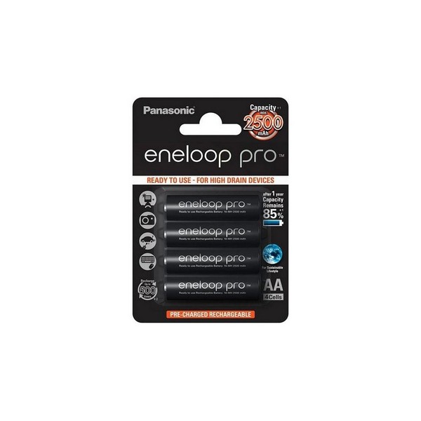

Акумулятор AA 2500mAh Panasonic Eneloop Pro NiMh блістер (4 шт, EneloopPro AA/HR06 NI-MH 2500