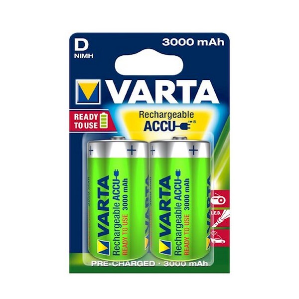 

Акумулятор D 3000mAh Varta Power Accu NiMh блістер (2 шт, D/HR20 NI-MH 3000 mAh