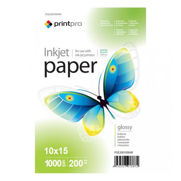 

Папір A6 1000л глянцевий 200 г/м2 PGE20010004R PrintPro, PGE20010004R