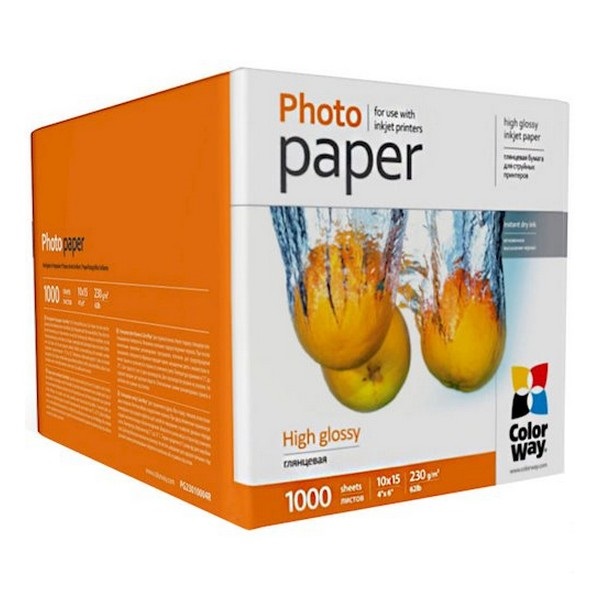 

Папір A6 1000л глянцевий 230 г/м2 PG23010004R ColorWay, PG23010004R