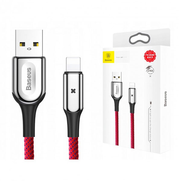 

Кабель USB (папа) = Apple Lightning 1 м Baseus X-type 2.4А Red, CALXD-B05