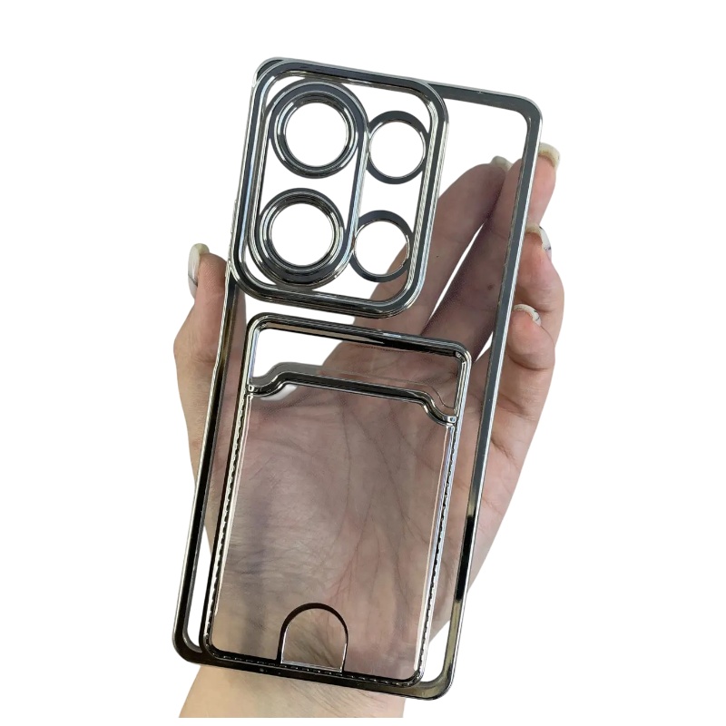 Чохол-накладка Infinity Silicon для Xiaomi Redmi Note 13 Transparent Silver з карманом Infinity - купити в Україні