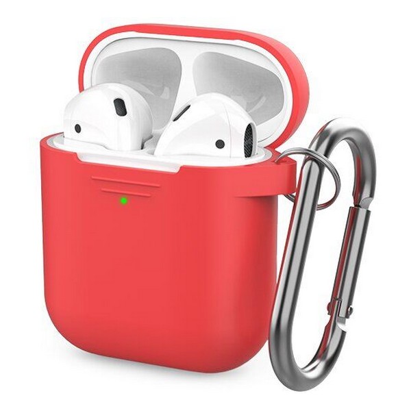 

Чохол для Apple AirPods (air pods) Silicon case with carabine Red, Apple AirPods (air pods) Silicon case with carabine