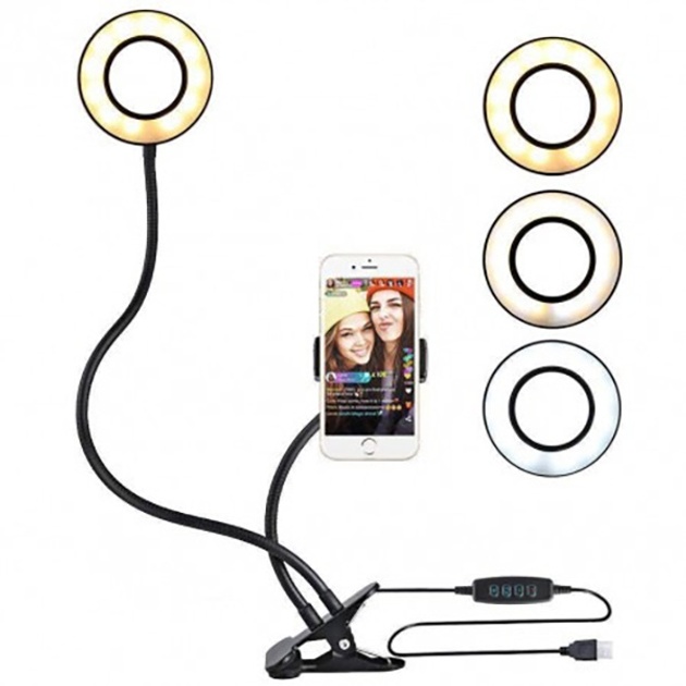Кільцева лампа XO LS-90 2в1 Led White