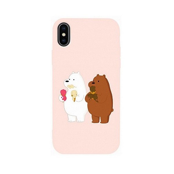 

Накладка для iPhone X/iPhone XS силікон TPU Case TOTO Matt Print Bear Icecreame Sand pink, iPhone X/iPhone XS силікон TPU Case TOTO Matt Print