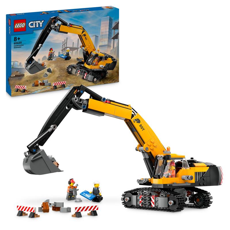 Конструктор LEGO City Жовтий будівельний екскаватор (60420)
