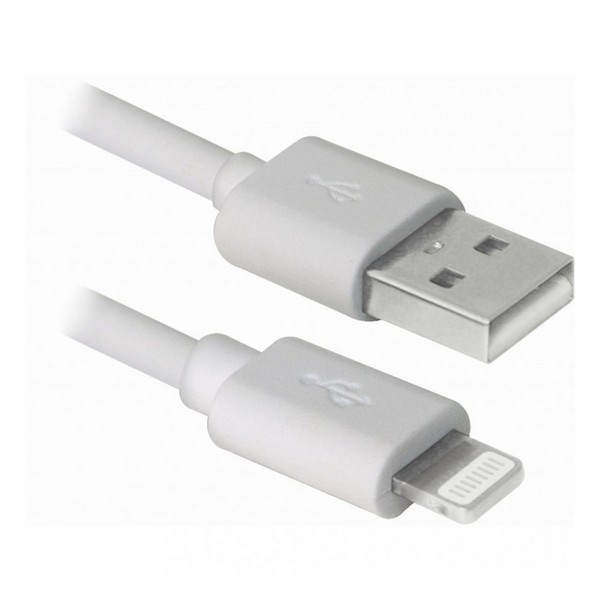 

Кабель USB (папа) = Apple Lightning (папа) 1 м Defender ACH01-03BH (87479) White, ACH01-03BH (87479) White