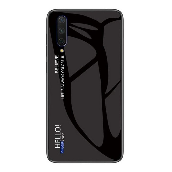 

Накладка для Xiaomi Mi A3 TPU+Glass Gradient HELLO Black, Xiaomi Mi A3 Gradient HELLO