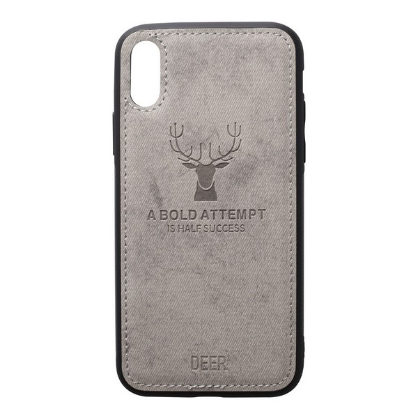 

Накладка для iPhone XS Max TOTO Deer Shell With Leather Effect Case Grey, Deer Shell With Leather Effect Case Apple iPhone XS Max Black