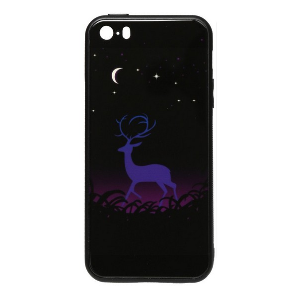 

Накладка для iPhone 5/5S/SE TOTO Night Light Print Glass Case Deer, Night Light Print Glass Case iPhone SE/5s/5 Deer