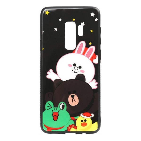 

Накладка для Samsung Galaxy G965 S9 Plus TOTO Cartoon Print Glass Case Line Friends All About, Cartoon Print Glass Case Samsung Galaxy S9+ A monkey