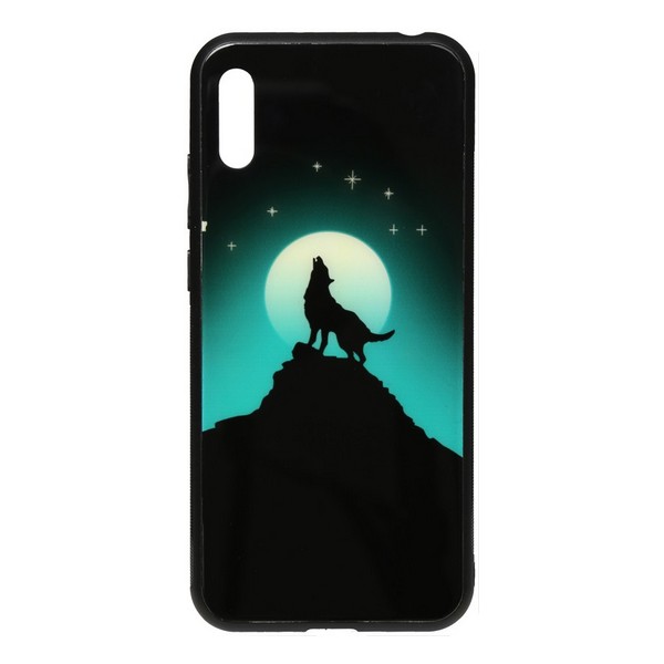 

Накладка для Huawei Y6 2019 TOTO Night Light Print Glass Case Howling Wolf, Night Light Print Glass Case Huawei Y6 2019 Howling Wolf