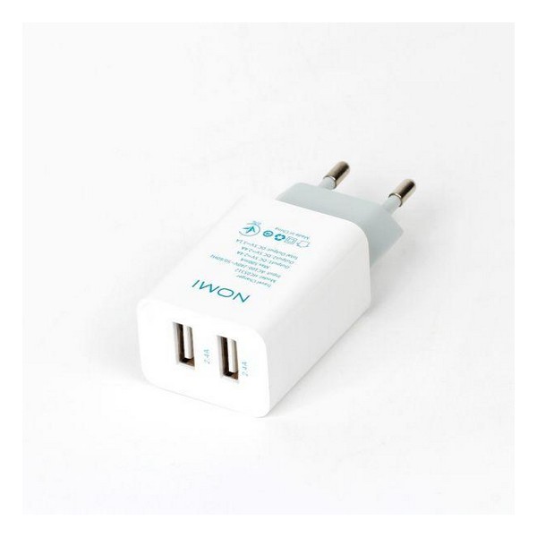 

Адаптер мережевий універсальний 2xUSB 3.1А Nomi HC05312 White (481612, HC05312 2,4A White (481612)