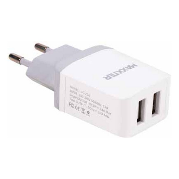 

Адаптер мережевий універсальний 2xUSB 2.4A Maxxter UC-25A White, UC-25A
