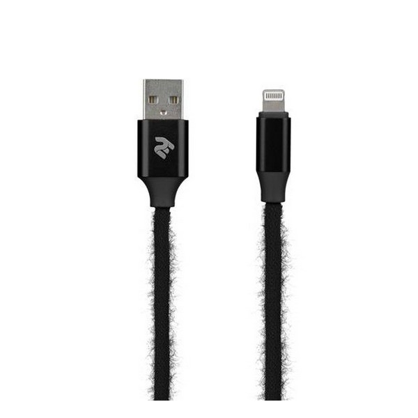 

Кабель USB (папа) = Apple Lightning (папа) 1 м 2E Fur пухнастий Black, 2E-CCLAC-BLACK