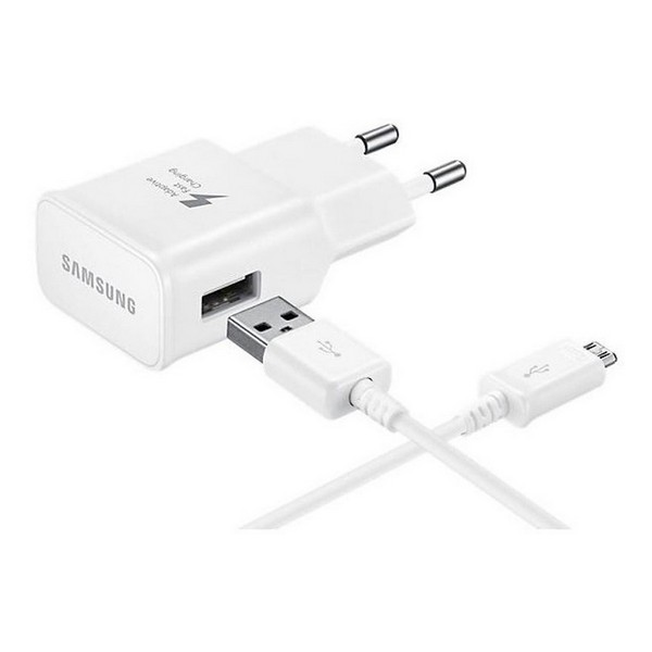 

Зарядний пристрій мережевий microUSB Samsung Travel Charger 1xUSB 2A Cable 1.2m White, Travel Charger 1USB 2A + MicroUSB Cable 1.2m White