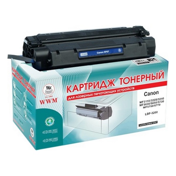 

Картридж WWM для Canon LBP-300/ 3200, MF3110/ 3228/ 5530/ 5550/ 5730/ 5750 EP27N, Картридж для Canon LBP-300/ 3200, MF3110/ 3228/ 5530/ 5550/ 5730/ 5750 EP27N