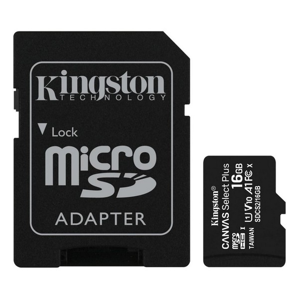 

Карта памяті MicroSDHC 16Gb class 10 (SD адаптер) Kingston Canvas Select Plus SDCS2/16GB, 16 GB microSDHC Class 10 UHS-I Canvas Select Plus + SD Adapter SDCS2/16GB