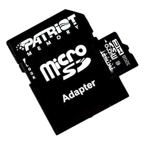 

Карта памяті MicroSDHC 32Gb class 10 (SD адаптер) Patriot PSF32GMCSDHC10, 32 GB microSDHC class 10 + SD Adapter PSF32GMCSDHC10
