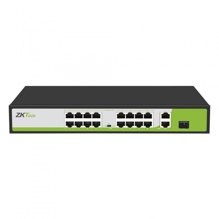 Світч ZKTeco ZK-PoE1621NS-200W Black з 16 портами PoE ZKTeco - купити в Україні
