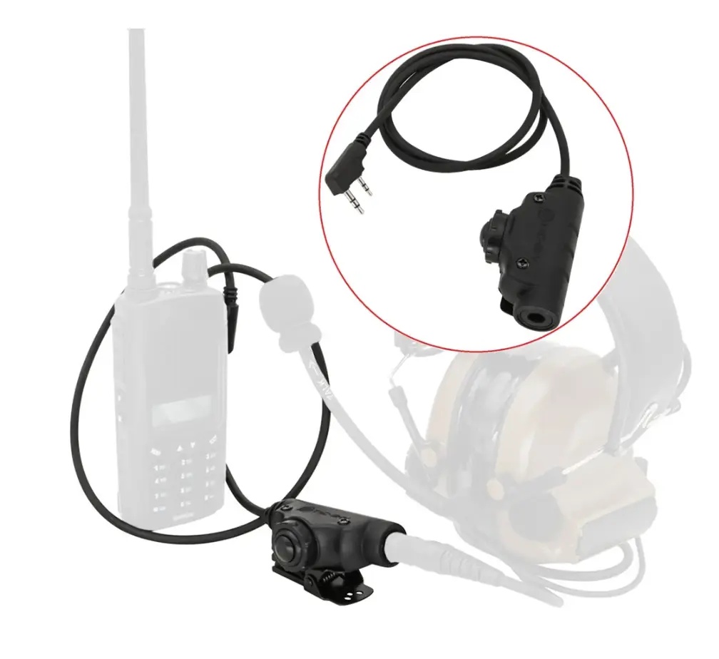 PTT адаптер-перехідник до активних навушників для рації Baofeng Kenwood