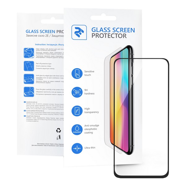 

Захисне скло Sony Xperia 10 3D Full Cover Full Glue прозоре (чорне) 2E, 2E-S-XP10-IB3DFG-BB