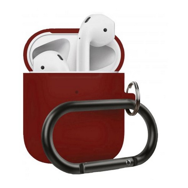 

Чохол для Apple AirPods (air pods) Silicon case with carabine Bordo, Apple AirPods (air pods) Silicon case with carabine