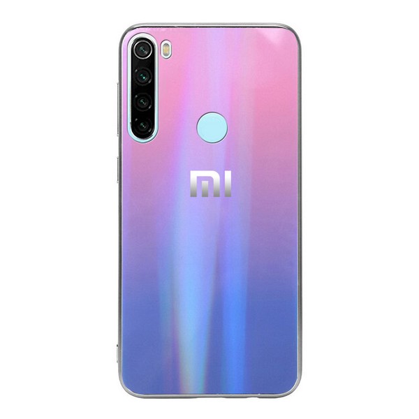 

Накладка для Xiaomi Redmi Note 8 Epik TPU+Glass Gradient Aurora Pink Violet, Gradient Aurora с лого для Xiaomi Redmi Note 8